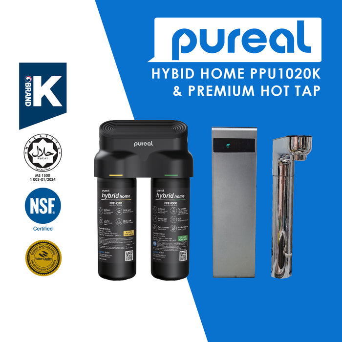 (Free Installation) Jakim Halal Pureal Hybrid Home PPU-1020K undersink with Instant Hot Tap