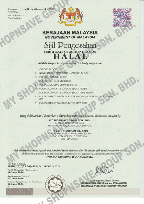 (Jakim Halal Certified Filters) Nano Alkaline Water Purifier System, Power by Electro Positive Membrane, pH Alkaline Antioxidant