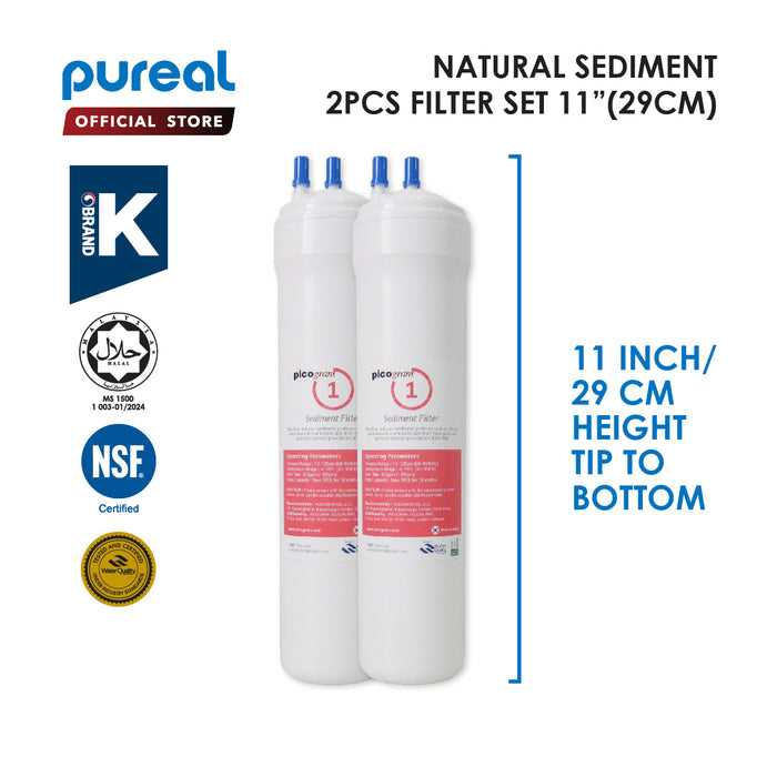 (JAKIM HALAL) Pureal Picogram NS UF/NANO EP Water Filter Cartridges 4pc Set [29cm] compatible to coway/cuckoo