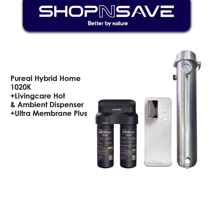 SHOPNSAVE AIO Home Water Purification Solution PPU1020K+ Hot & Ambient Dispenser +Outdoor Filtration System