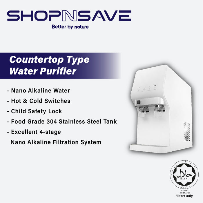 Nano Alkaline Countertop Type Water Dispenser with Free Installation