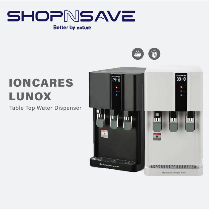 IONCARES Lunox Table Top Water Dispenser (Hot and Cold, 4 Stage Filtration System)