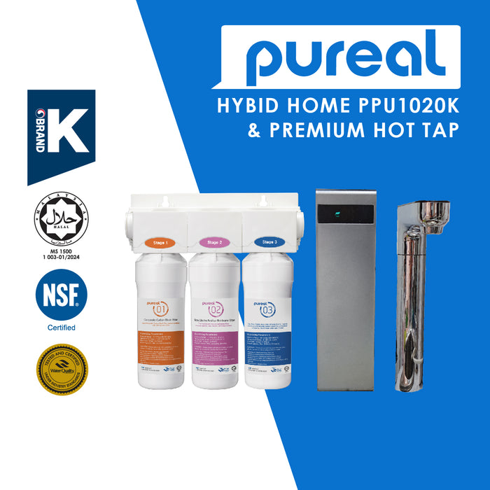 (Free Installation) Pureal PPU 200 Undersink Water Filter with Instant Hot Tap