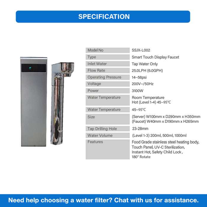 (Free Installation) Pureal PPU 200 Undersink Water Filter with Instant Hot Tap