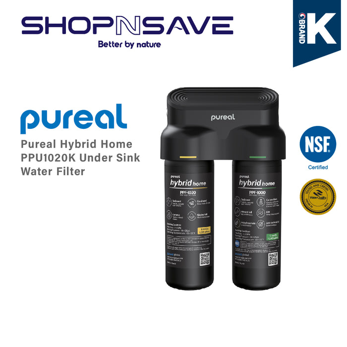 Pureal Hybrid Home PPU1020K UnderSink Water Filter 38,000L, Food Preparation, Boiler, Coffee