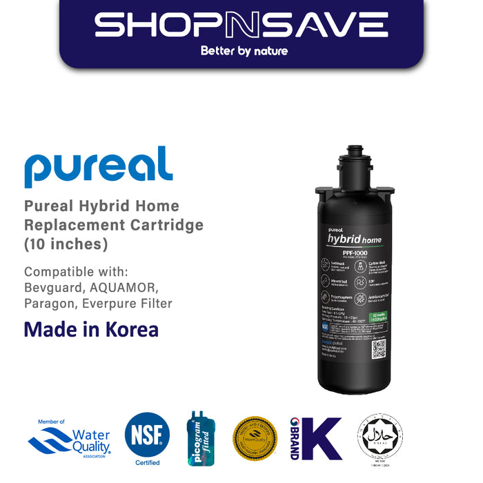 Pureal Hybrid Home PPU1020K UnderSink Water Filter 38,000L, Food Preparation, Boiler, Coffee