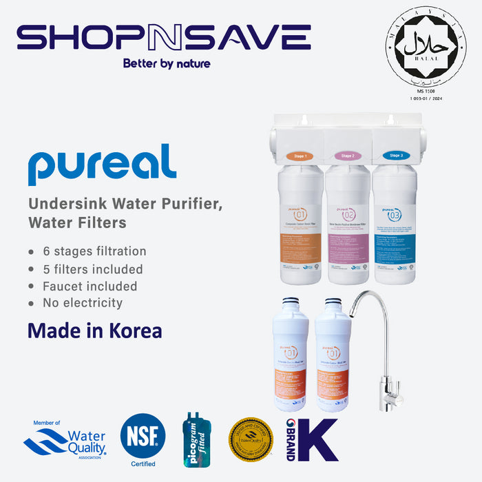 (Jakim HALAL) Pureal PPU200 Undercounter Water Purifier System