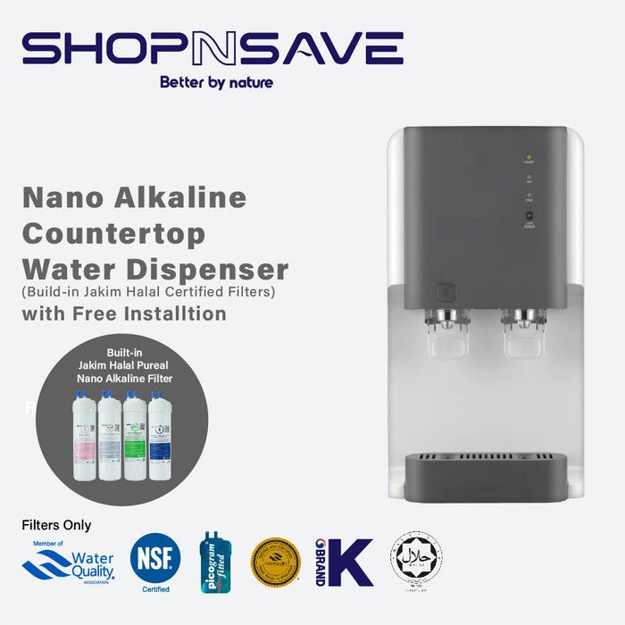 SHOPNSAVE Hot And Cold Desktop Water Dispenser with Nano Alkaline Filtration System