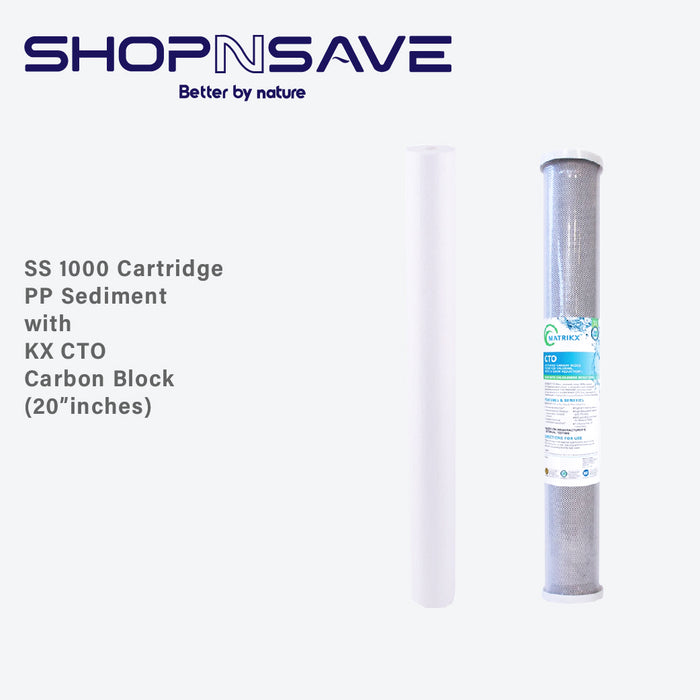 Double SS1000 House Filtration with Matrikx KX CTO Carbon Block & Micron Cartridge