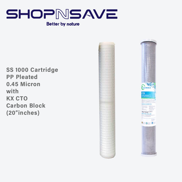 Double SS1000 House Filtration with Matrikx KX CTO Carbon Block & Micron Cartridge