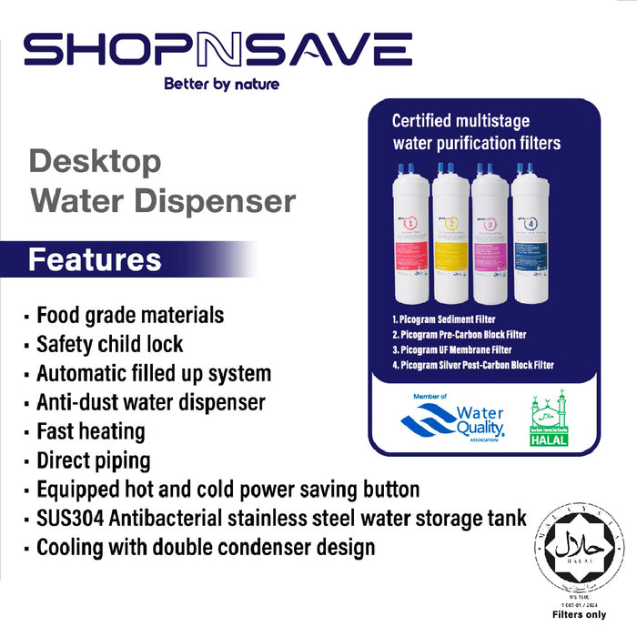 SHOPNSAVE (Promotion FREE Pureal Hybrid Home PPF-1000 with installation) (SS112) Desktop Water Dispenser