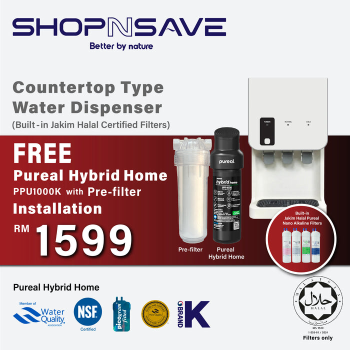 SHOPNSAVE (Promotion FREE Pureal Hybrid Home PPF-1000 with installation) Hot, Ambient And Cold Desktop Water Dispenser