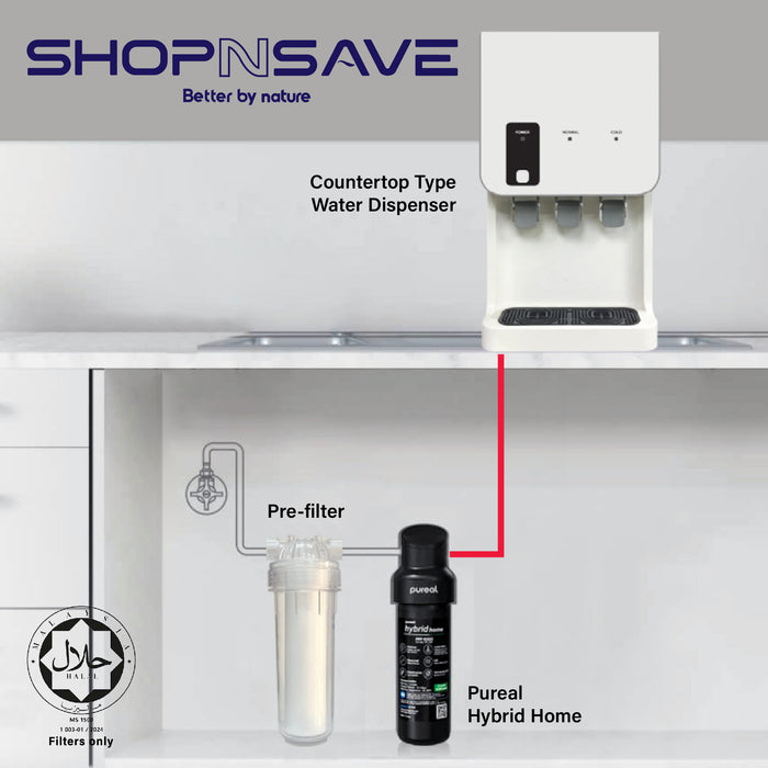 SHOPNSAVE (Promotion FREE Pureal Hybrid Home PPF-1000 with installation) Hot, Ambient And Cold Desktop Water Dispenser