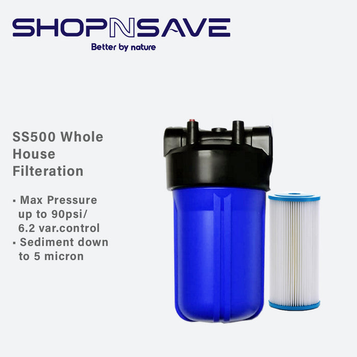 10" Pleated Whole House Filtration Water Filtration System with 10" Filter with Pleated PP Sediment Filter