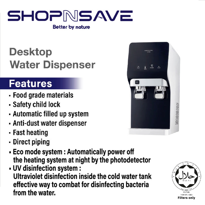 SHOPNSAVE (SS631C) Hot and Cold Desktop Water Dispenser with Nano Alkaline Filtration System