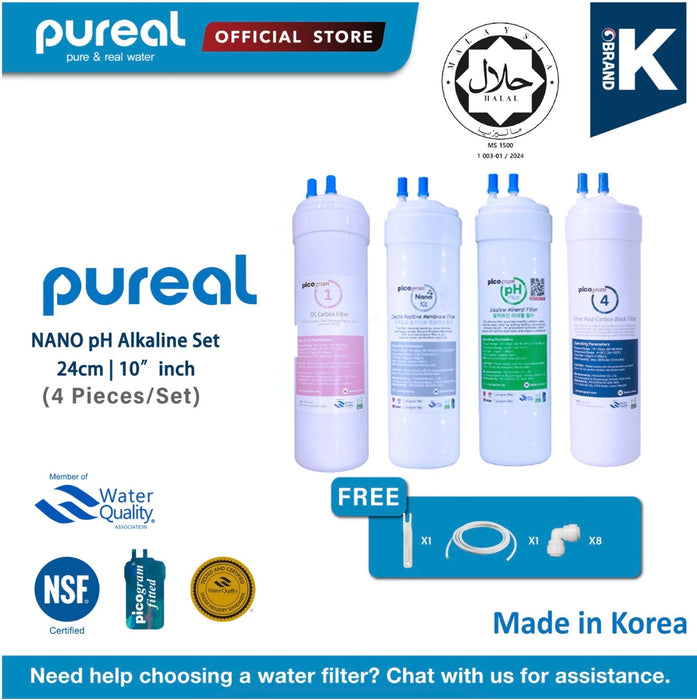 (Jakim Halal Certified Filters) Nano Alkaline Water Purifier System, Power by Electro Positive Membrane, pH Alkaline Antioxidant